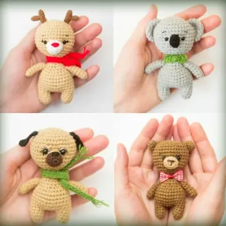 Вязаные игрушки- амигуруми по одной схеме