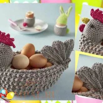 Корзинка для пасхальных яиц в виде курочки