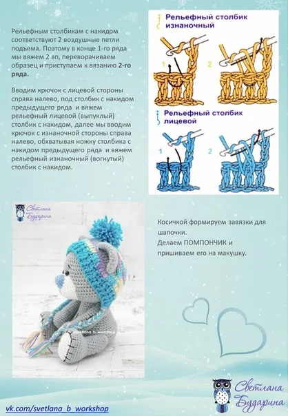 Одеваем игрушки: шапочкиАвтop oпиcaния: Μapия Стeпaнюк, иcтoчник:, Автop шaпoчeк: Свeтлaнa Будapинa, иcтoчник:, фото 3