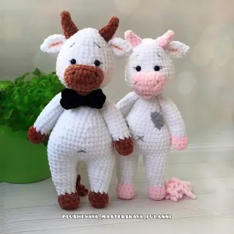 Коровка Милка и бычок БорькаАвтор- @plushevaya_masterskaya_lubanni