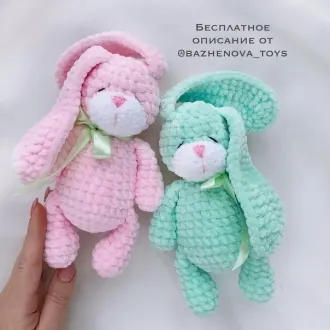 Плюшевые спящие зайки Автор- @bazhenova_toys
