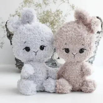 Зайчик-пушистик Автор- Ирина Копцова @toys_by_ira