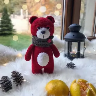 Мишка в снуде Автор- Женя Теплякова @jackie_toys