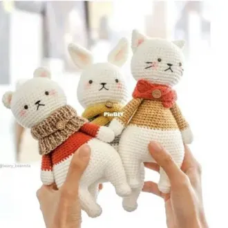 Сразу три игрушки: Зайка, котик и мишка