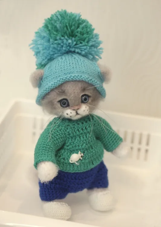 Лиловый котик в одежде, фото 3