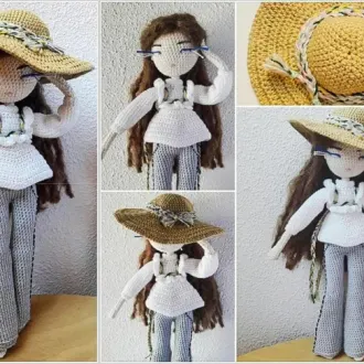 Кукла Мариэтта в шляпе‍